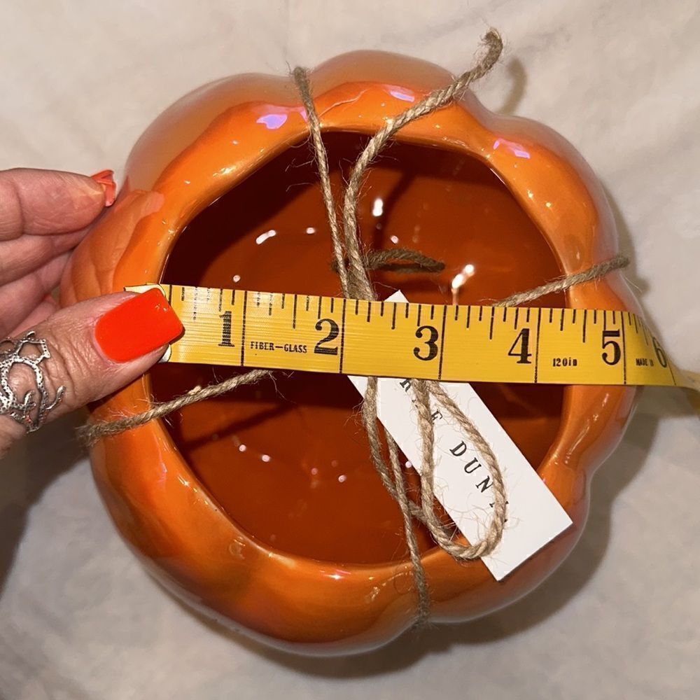 Rae Dunn Ceramic Orange Luster Lets Carve Out Some Fun Pumpkin Canister - Picture 5 of 7